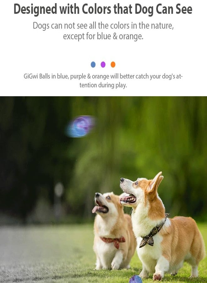 جيجوي كرة جيجوي الصريرية للكلاب، مثالية للعب والجلب، ارتداد عالٍ، تطفو على الماء، كرات مطاطية متينة وغير سامة للكلاب، لطيفة على الأسنان واللثة، لعبة مناسبة للجراء والسلالات الصغيرة، برتقالية، صغيرة - Image 4